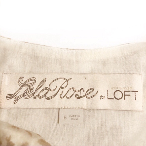 Lela Rose LOFT Cotton Floral Dress Spring Modest - Picture 7 of 7